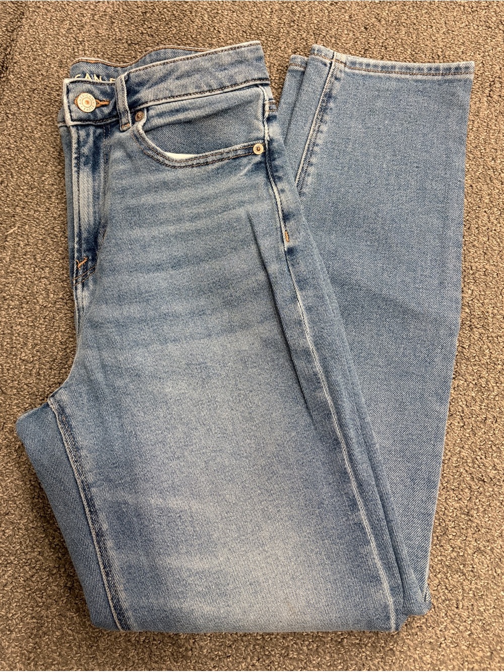 American Eagle Light Blue Stretch Mom Jeans